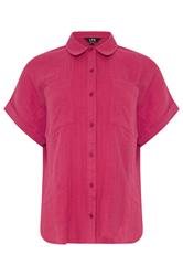 LTS Tall Berry Red Cheesecloth Grown-On Sleeve Cotton Shirt