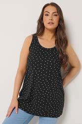 YOURS Plus Size Black Polka Dot Vest Top | Yours Clothing 3