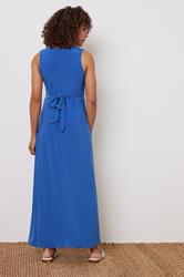 M&Co Cobalt Blue Knot Front Sleeveless Maxi Dress | M&Co 4