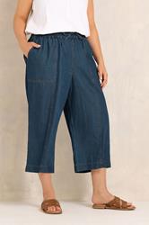 EVANS Plus Size Indigo Cotton Denim Crop Trouser | Evans 3