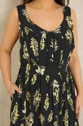EVANS Plus Size Black Floral Tie Waist Sundress | Evans  4