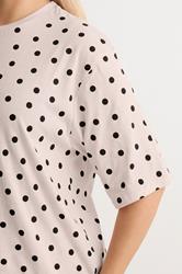 YOURS Plus Size Pink Polka Dot Sleep Tee Top | Yours Clothing 4