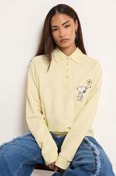 PixieGirl Petite Women's Yellow Cotton Snoopy Embroidered Sweatshirt | PixieGirl 3