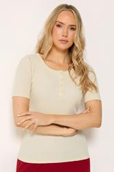 LTS Tall Yellow Ribbed Cotton T-Shirt | Long Tall Sally 3