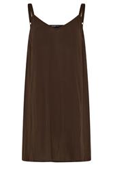 YOURS bruine gekreukte swing cami-top