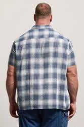 BadRhino Big & Tall Blue Check Print Short Sleeve Shirt | BadRhino 4
