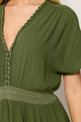 M&Co Khaki Green Rope Trim Beach Dress | M&Co 4
