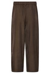 PixieGirl Petite Women's Chocolate Brown Pleated Wide Leg Trousers | Pixie Girl 2