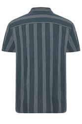 JACK & JONES Big & Tall Navy Blue Stripe Print Shirt | BadRhino 4