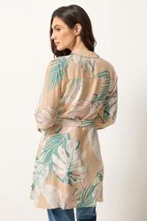 M&Co Pink & Green Abstract Floral Belted Tunic Shirt | M&Co 2