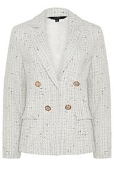 STAR White Boucle Checked Blazer