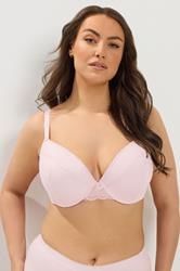 YOURSET 2 PACK Plus Size Pink & Grey Padded Underwired Bras | Yours Clothing 1