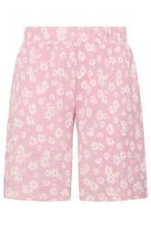 YOURS Plus Size Pink Daisy Shorts | Yours Clothing 5