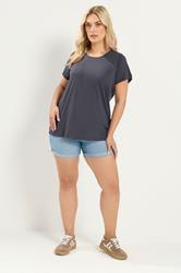 YOURS Plus Size Stone Grey Core T-Shirt | Yours Clothing 1
