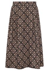 PixieGirl Petite Brown Check Midi Skirt