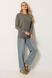 LTS Tall Women's Mocha Brown Knitted Crew Neck Jumper | Long Tall Sally 1