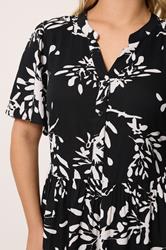 YOURS Plus Size Black Abstract Placket Dress | Yours Clothing 4