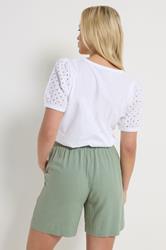 M&Co Sage Green Linen Shorts | M&Co 4
