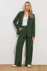 LTS Tall Women's Dark Green Linen Blazer | Long Tall Sally 2
