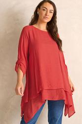 EVANS Plus Size Orange Double Layer Blouse | Evans 1
