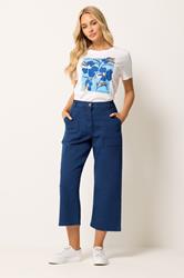 M&Co Indigo Blue Stretch Carpenter Cropped Jeans | M&Co 1