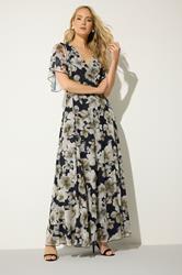 LTS Tall Women's Black Floral Mesh Maxi Dress | Long Tall Sally 3