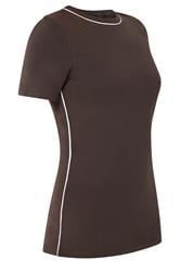 LTS Tall Women's Chocolate Brown Active Piped T-Shirt | Long Tall Sally 6