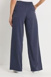 LTS Tall Women's Set Navy Blue Pinstripe Waistcoat & Wide Leg Trousers | Long Tall Sally 6