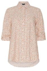 M&Co White & Orange Ditsy Floral Tab Sleeve Shirt