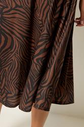 M&Co Brown Zebra Print Midi Skirt | M&Co 5