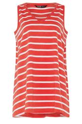 YOURS Plus Size Orange Stripe Vest Top | Yours Clothing 5