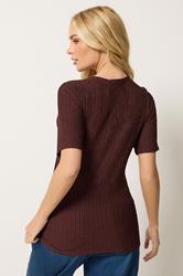 M&Co Rust Brown Textured Wrap Top | M&Co 4