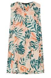 YOURS Curve Cream Tropical Pleat Cami Vest Top