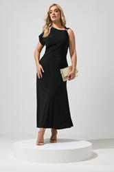 YOURS LONDON Plus Size Black Metal Buckle Detail Maxi Dress | Yours Clothing 3