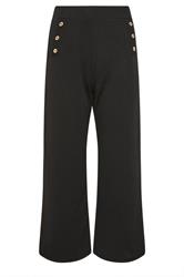 M&Co Petite Black Military Button Trousers