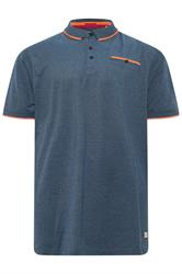 D555 Big & Tall Teal Blue Jacquard Polo Shirt | BadRhino 2