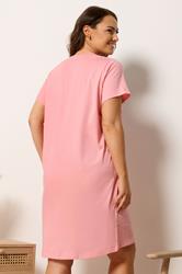 YOURS Plus Size Pink 'Coastal Vibes' Dipped Back Nightdress | Yours Clothing 2