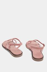 LTS Pink Cross Strap Sandals In a Standard Fit | Long Tall Sally 4