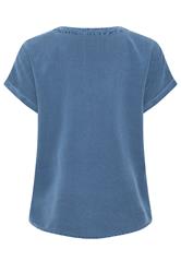 M&Co Denim Blue Button Front Blouse | M&Co 6