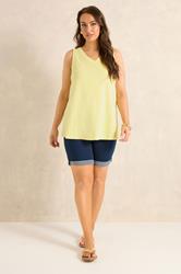 EVANS Plus Size Yellow Premium Cotton Vest Top | Evans 1
