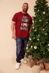 BadRhino Big & Tall Red 'Eat Sleep Beer' Christmas T-Shirt | BadRhino 1