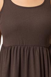 YOURS Plus Size Chocolate Brown Crinkle Midi Dress | Yours Clothing 4