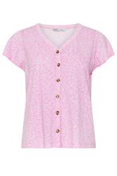 M&Co Petite camisa de algodón rosa de manga corta