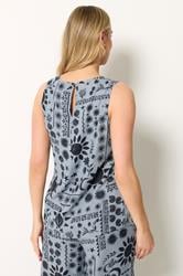 LTS Tall Blue Coastal Print Sleeveless Top | Long Tall Sally 4