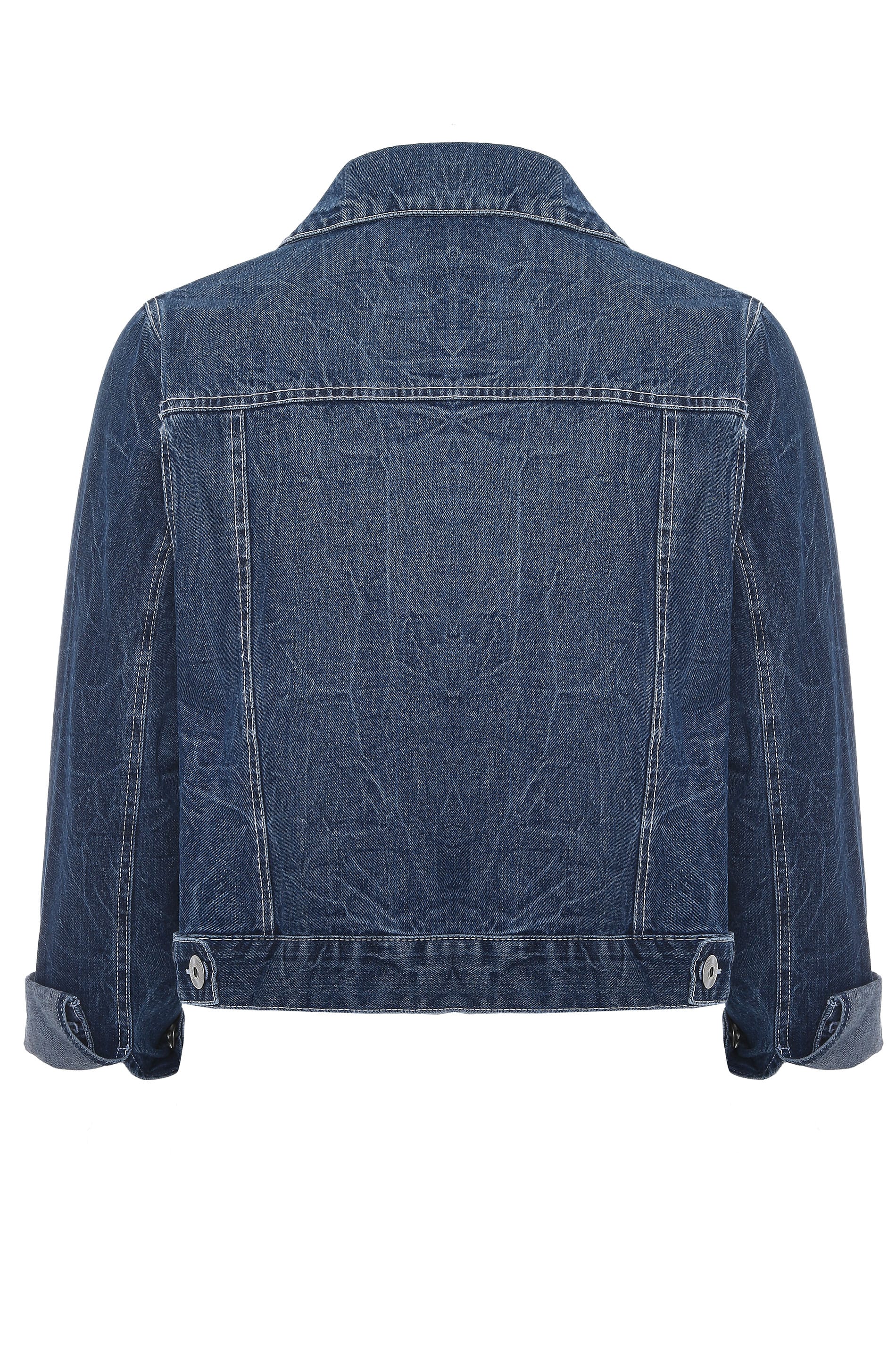 Cropped denim jack in donkerblauw | Yours Clothing