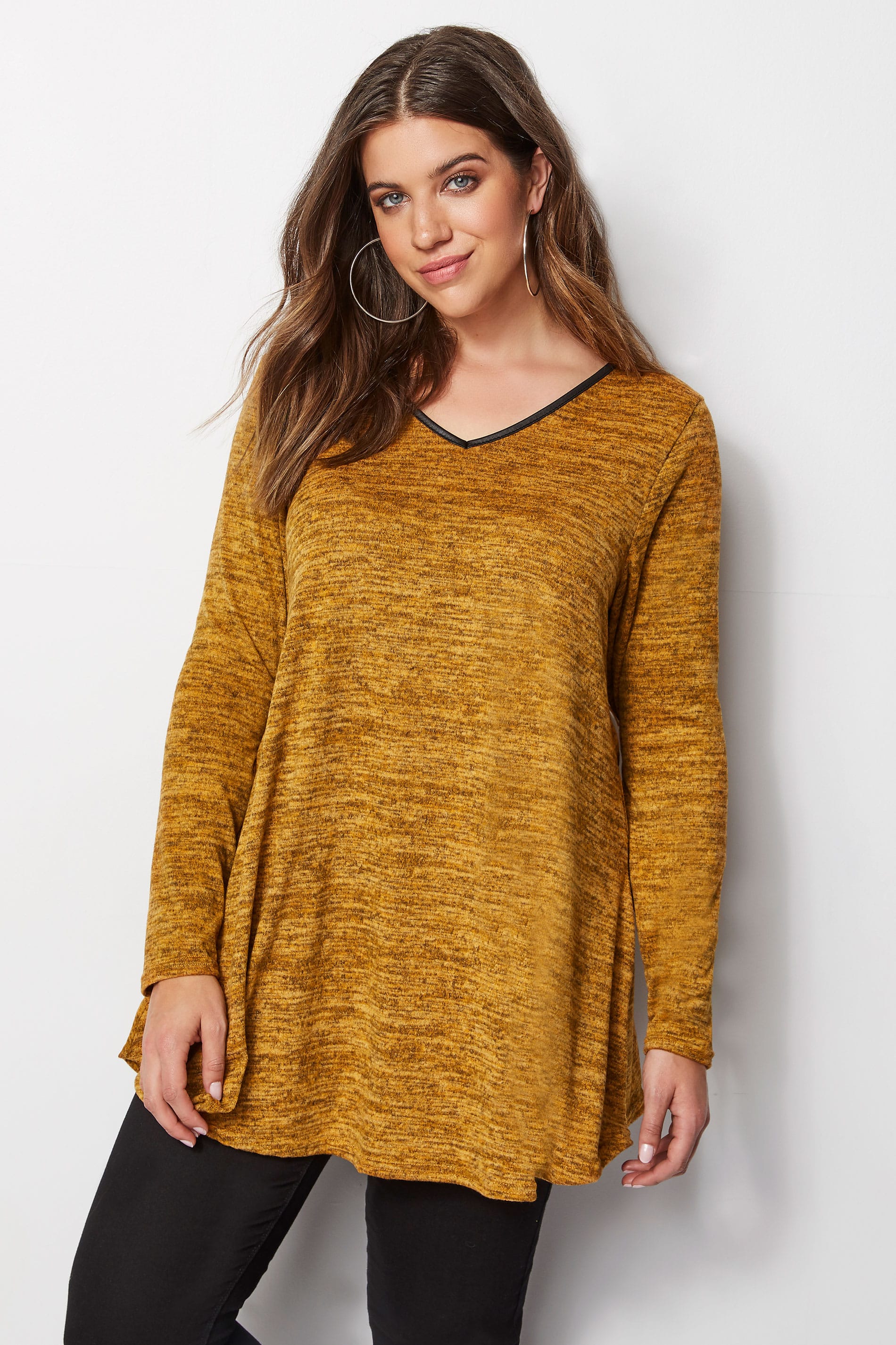 Mustard Swing Top, Plus size 16 to 36 | Yours Clothing