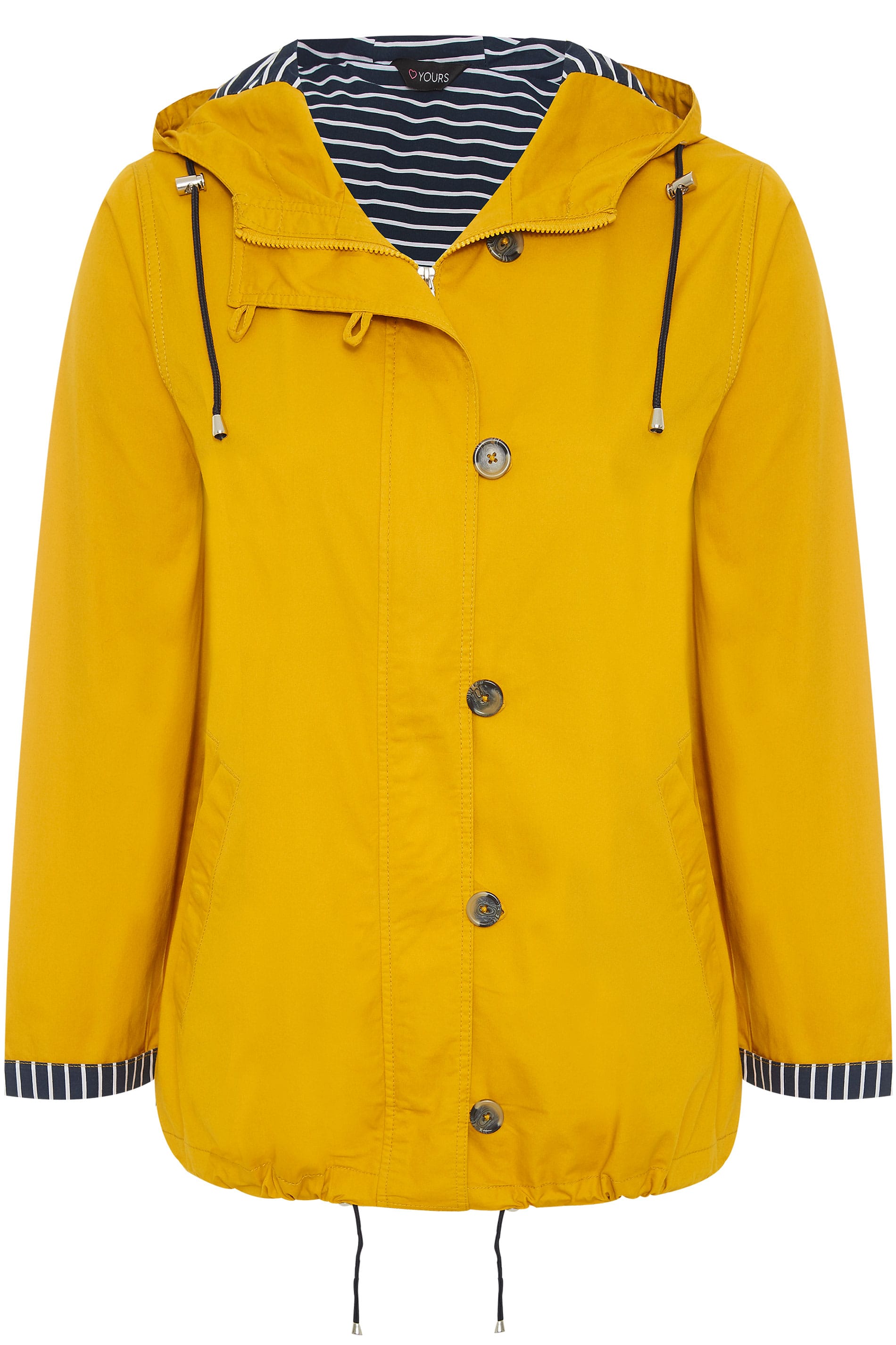 Mustard Yellow Twill Parka Jacket | Yours Clothing