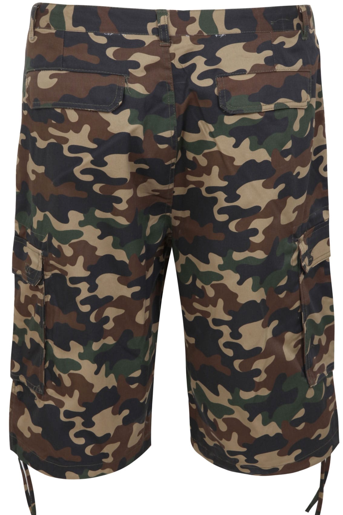 NOIZ Green & Brown Camo Print Cotton Cargo Shorts With Pockets | Yours ...
