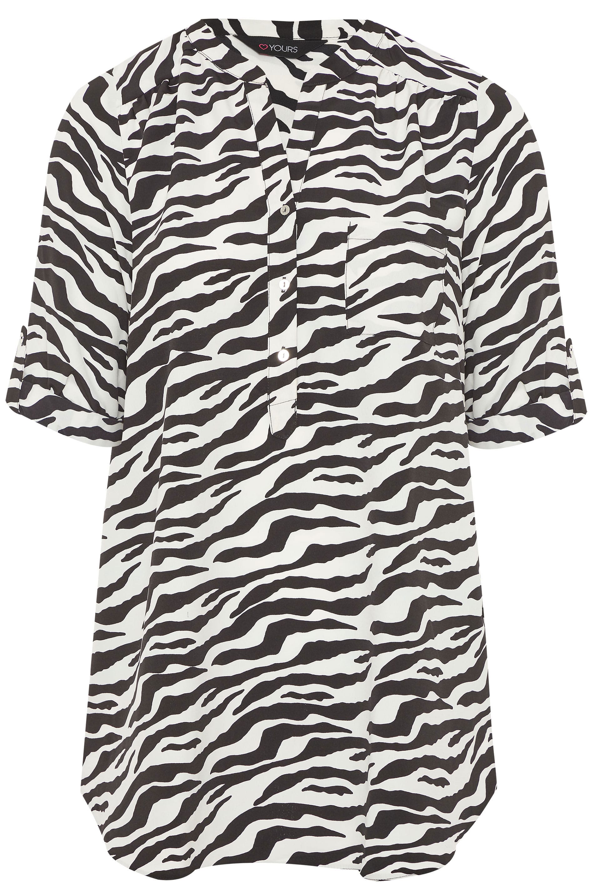 Black Zebra Print Shirt | Yours Clothing
