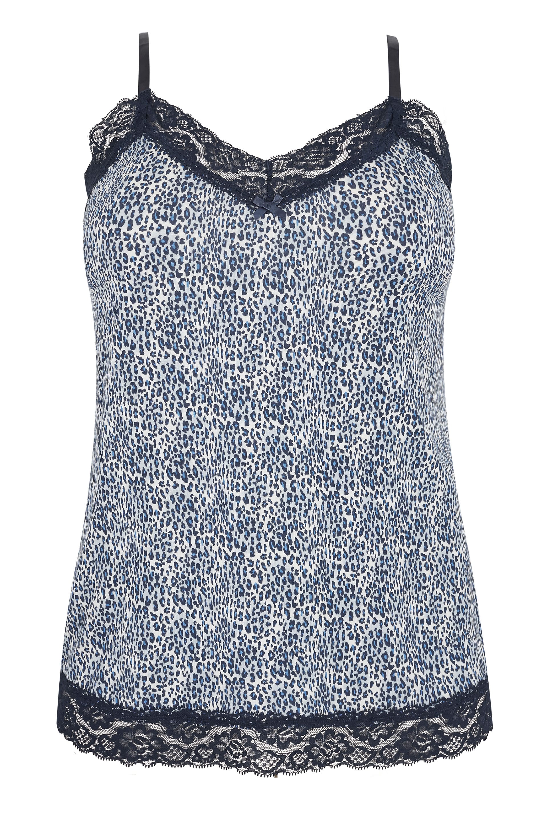 Navy Leopard Print Loungewear Cami | Plus Sizes 16 to 36 | Yours Clothing